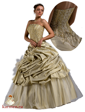 Бальное платье, модель 215/085 золотое