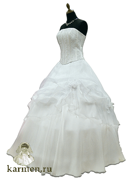 Бальное платье, модель 215п-085а, белое