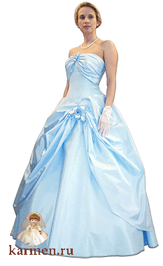 Бальное голубое платье, модель 203