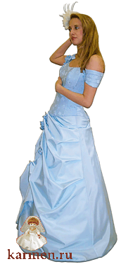 Свадебное платье, модель 215-209, нежно-голубое